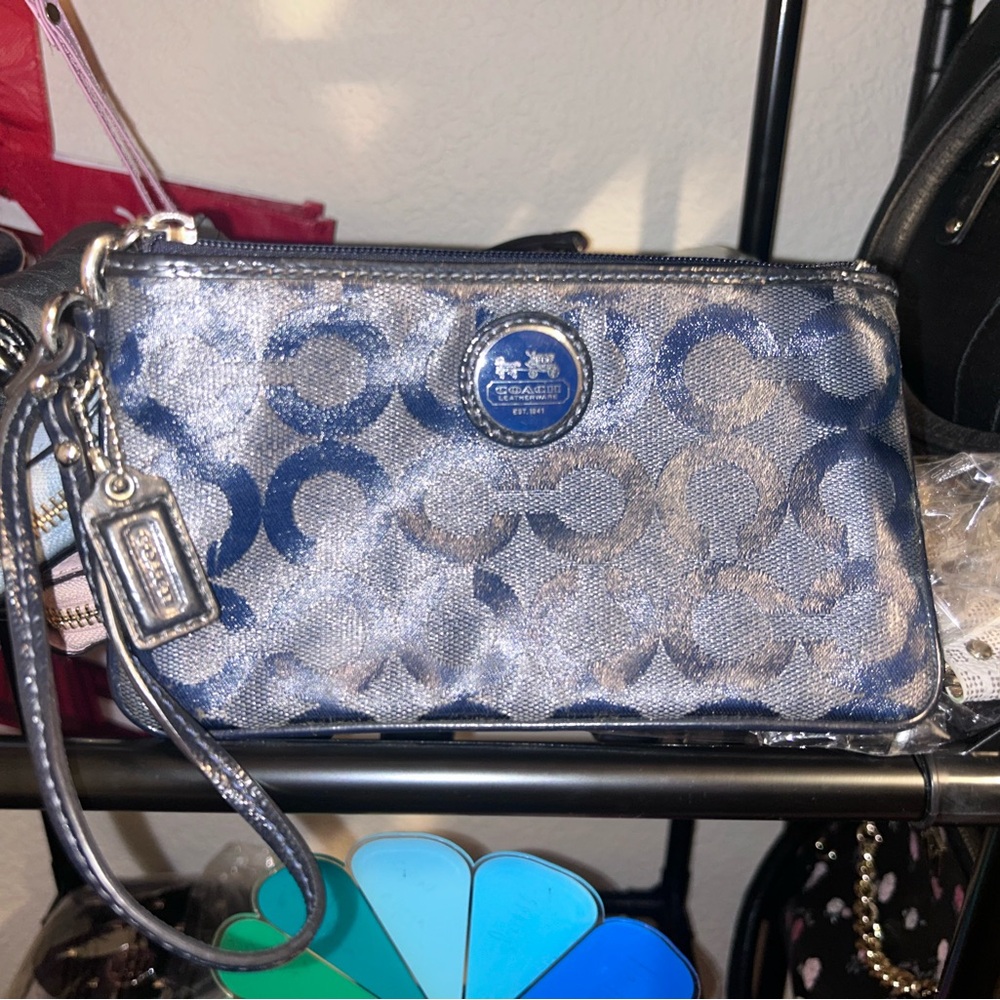 Coach Navy Wristlet